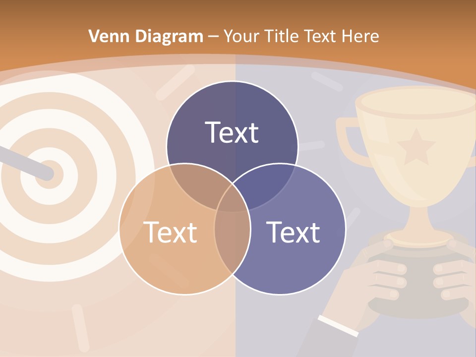 A Person Holding A Trophy In Front Of A Target PowerPoint Template