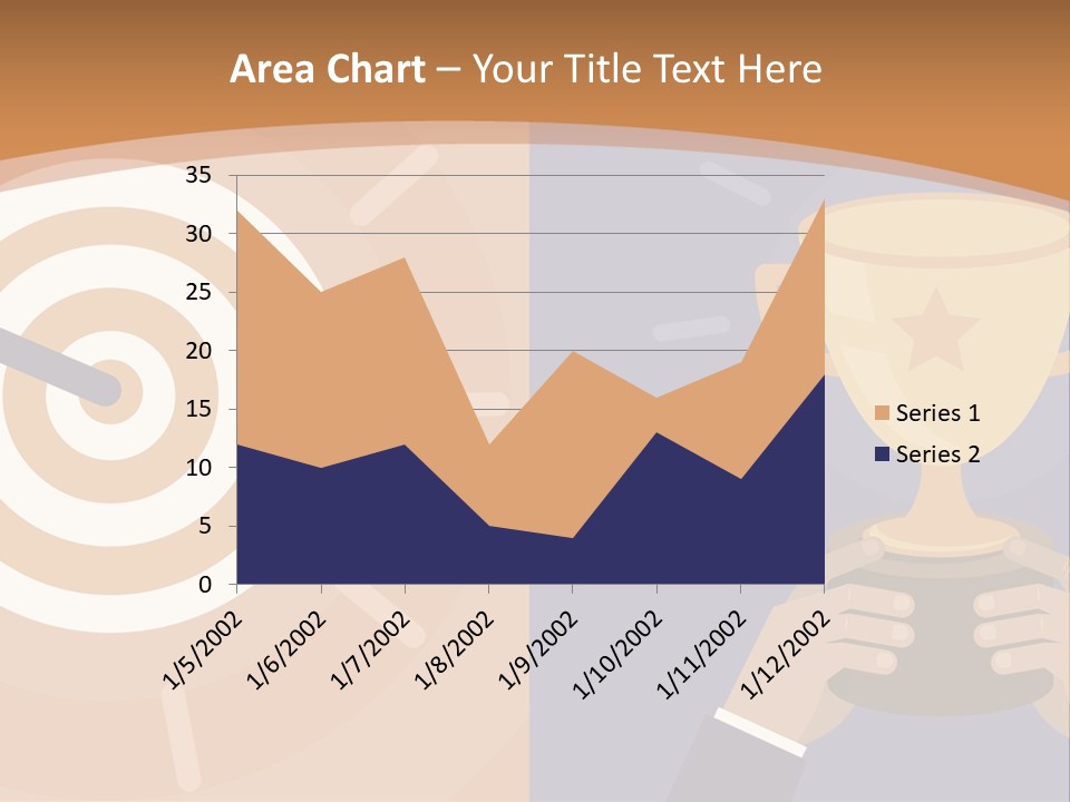 A Person Holding A Trophy In Front Of A Target PowerPoint Template