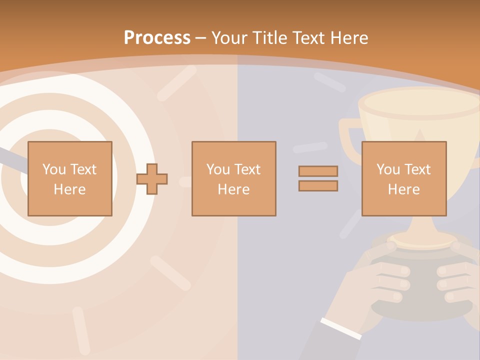 A Person Holding A Trophy In Front Of A Target PowerPoint Template