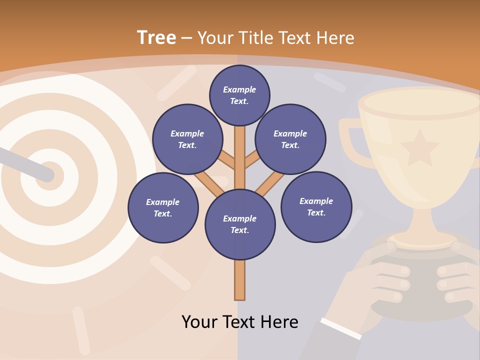 A Person Holding A Trophy In Front Of A Target PowerPoint Template