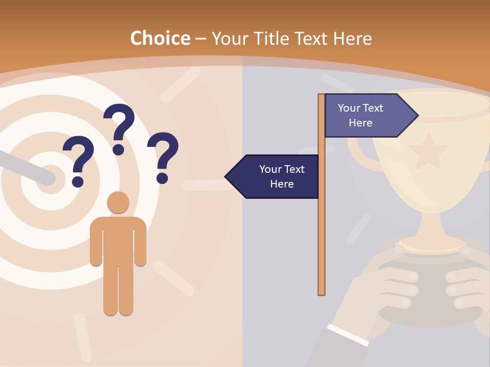 A Person Holding A Trophy In Front Of A Target PowerPoint Template
