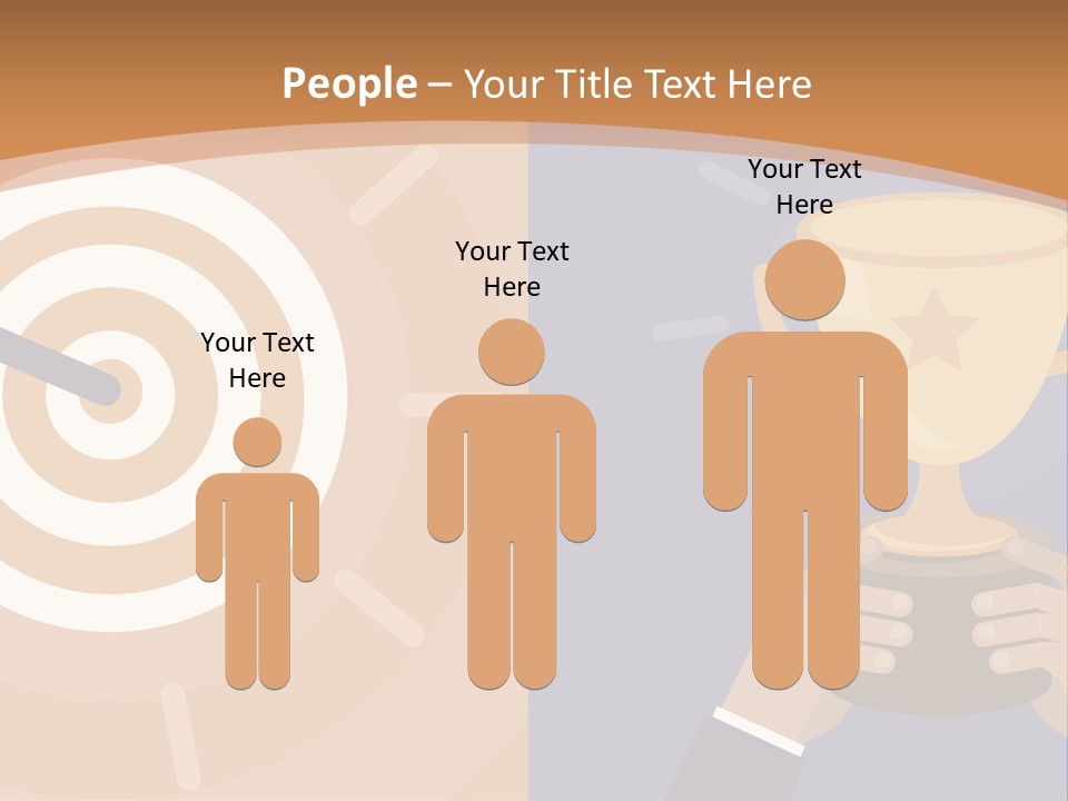 A Person Holding A Trophy In Front Of A Target PowerPoint Template
