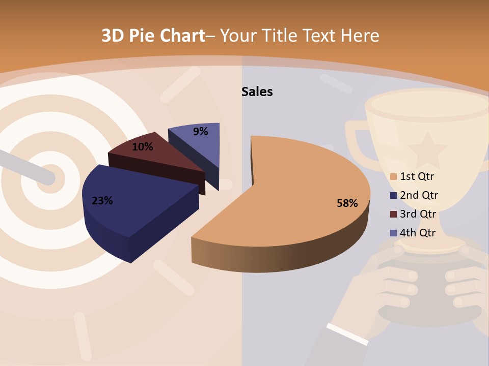 A Person Holding A Trophy In Front Of A Target PowerPoint Template