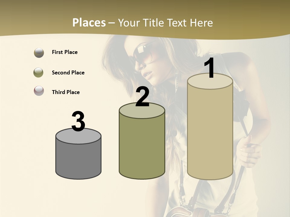 A Beautiful Woman Holding A Brown Purse Powerpoint Template PowerPoint Template