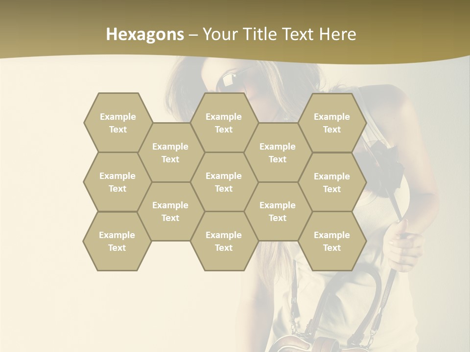 A Beautiful Woman Holding A Brown Purse Powerpoint Template PowerPoint Template