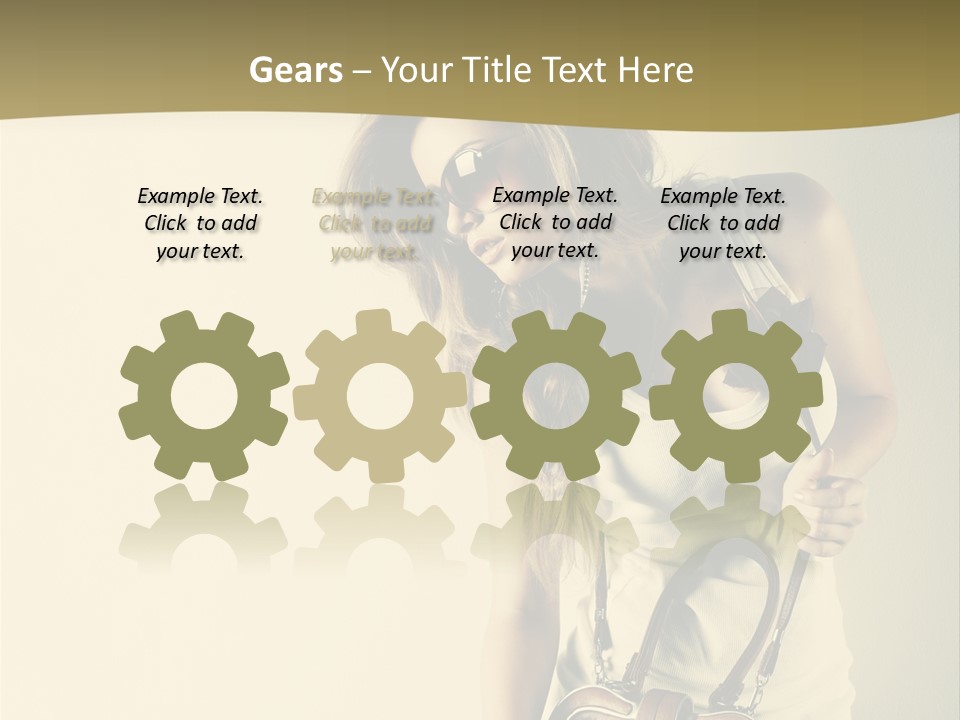 A Beautiful Woman Holding A Brown Purse Powerpoint Template PowerPoint Template