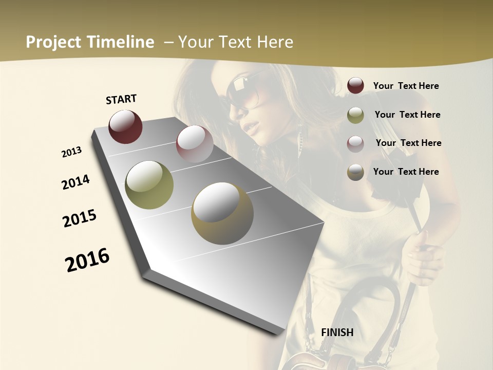 A Beautiful Woman Holding A Brown Purse Powerpoint Template PowerPoint Template