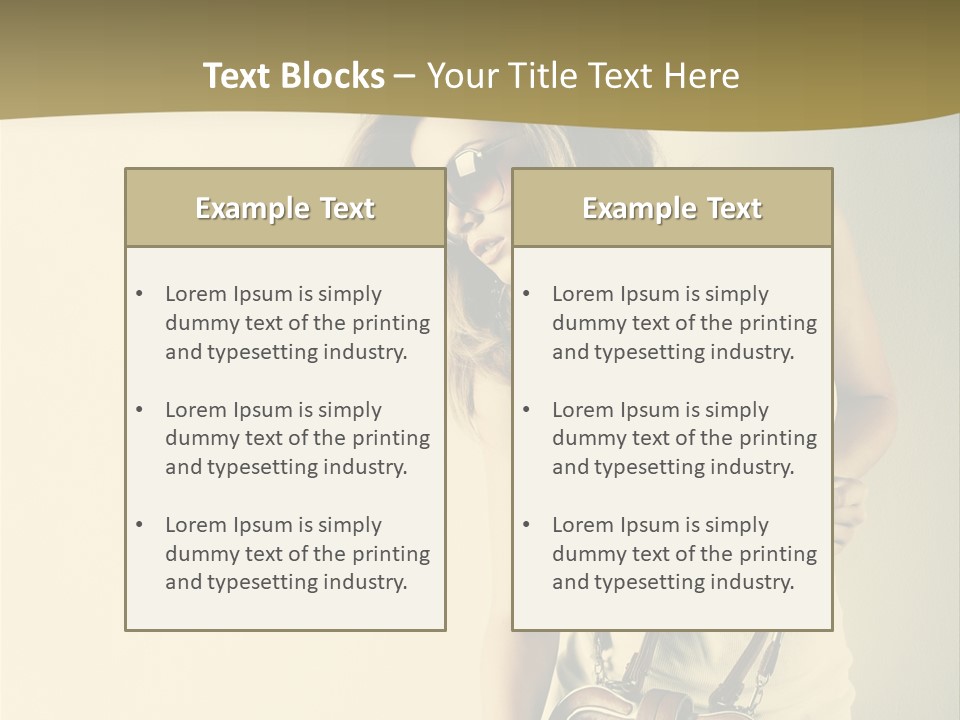 A Beautiful Woman Holding A Brown Purse Powerpoint Template PowerPoint Template