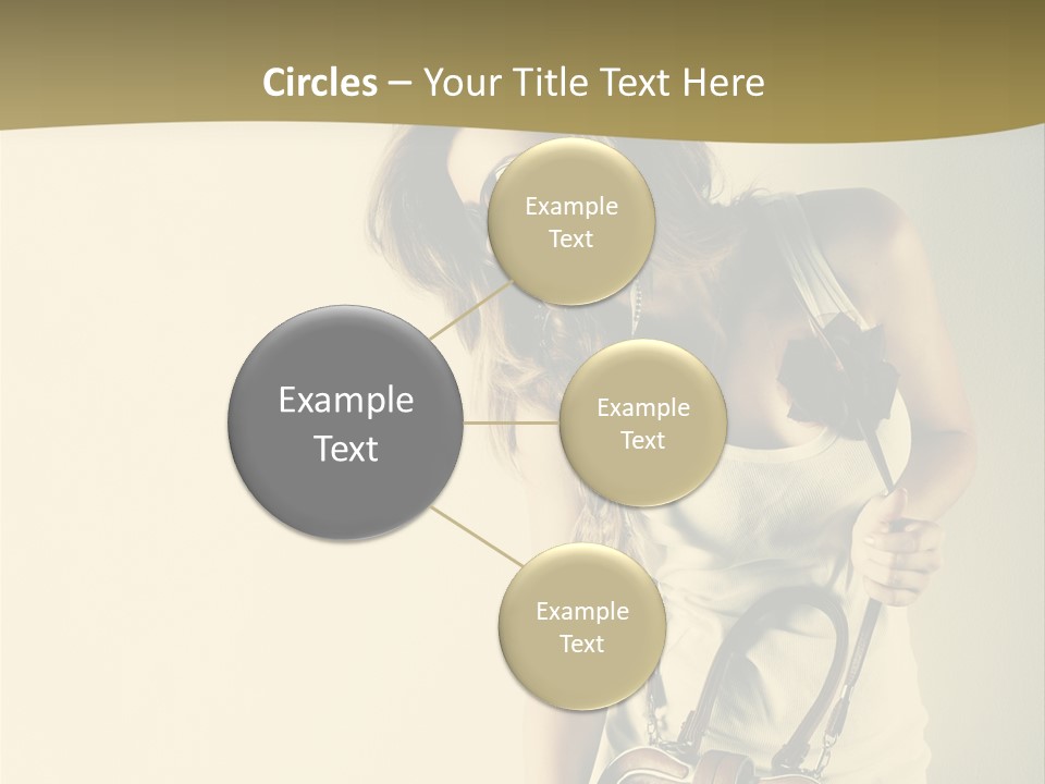 A Beautiful Woman Holding A Brown Purse Powerpoint Template PowerPoint Template