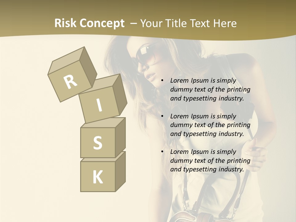 A Beautiful Woman Holding A Brown Purse Powerpoint Template PowerPoint Template