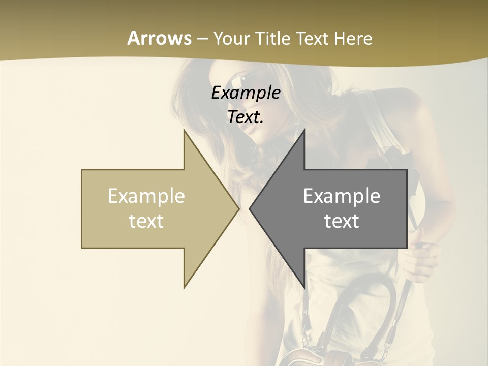 A Beautiful Woman Holding A Brown Purse Powerpoint Template PowerPoint Template