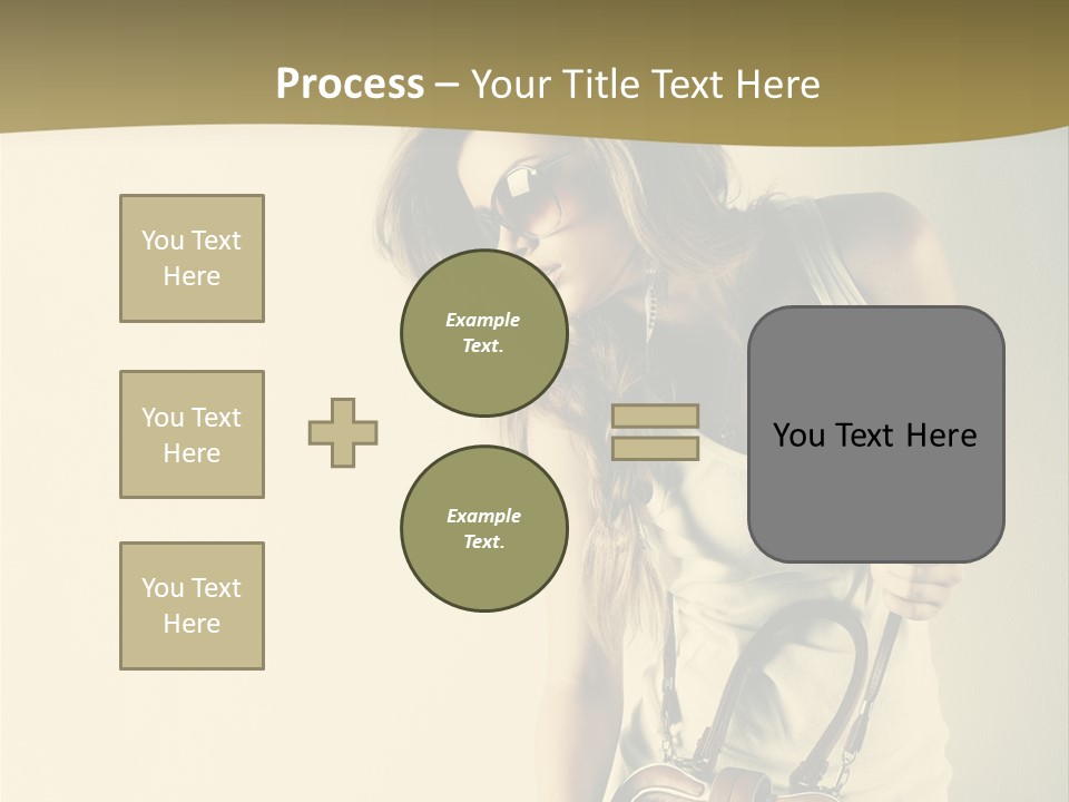 A Beautiful Woman Holding A Brown Purse Powerpoint Template PowerPoint Template