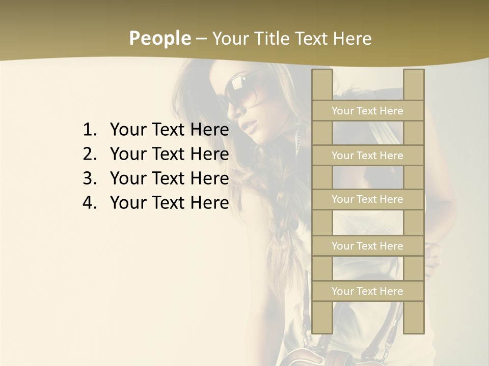 A Beautiful Woman Holding A Brown Purse Powerpoint Template PowerPoint Template