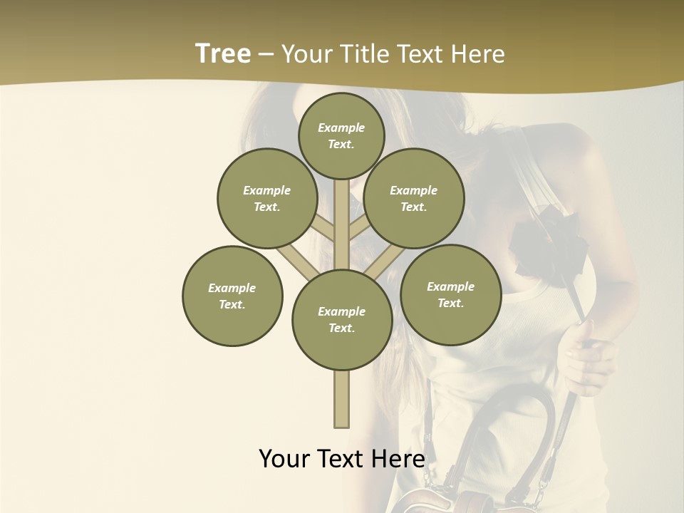 A Beautiful Woman Holding A Brown Purse Powerpoint Template PowerPoint Template