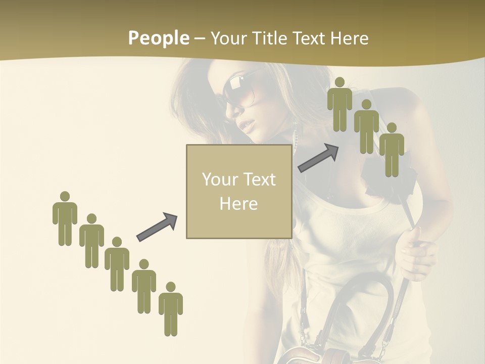 A Beautiful Woman Holding A Brown Purse Powerpoint Template PowerPoint Template