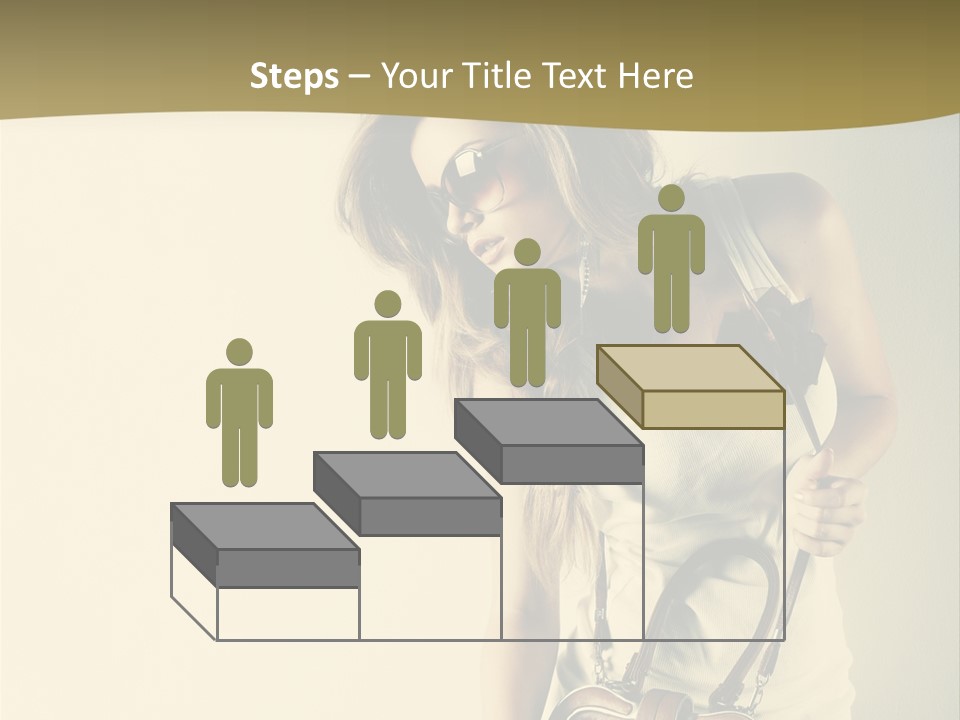 A Beautiful Woman Holding A Brown Purse Powerpoint Template PowerPoint Template