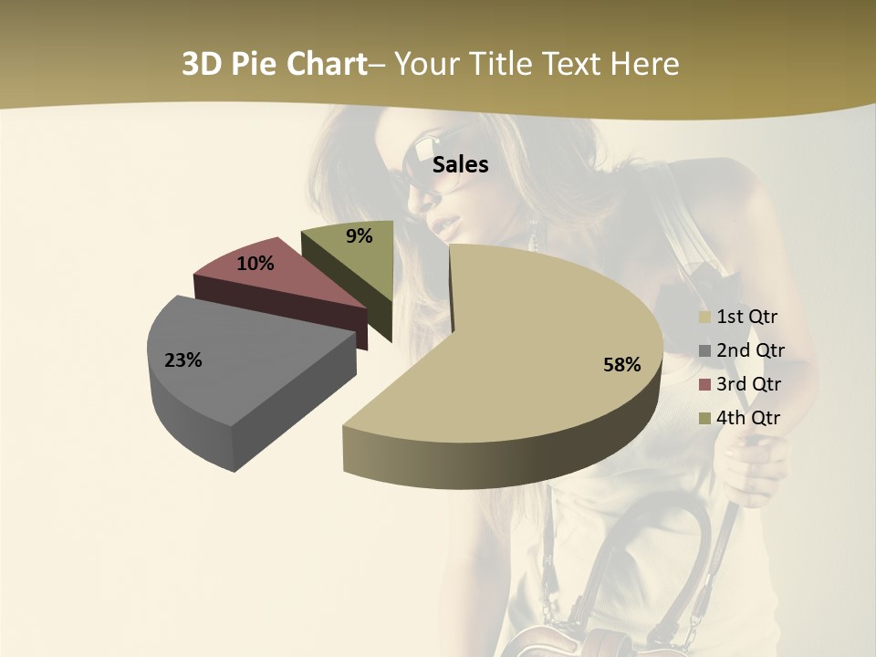 A Beautiful Woman Holding A Brown Purse Powerpoint Template PowerPoint Template