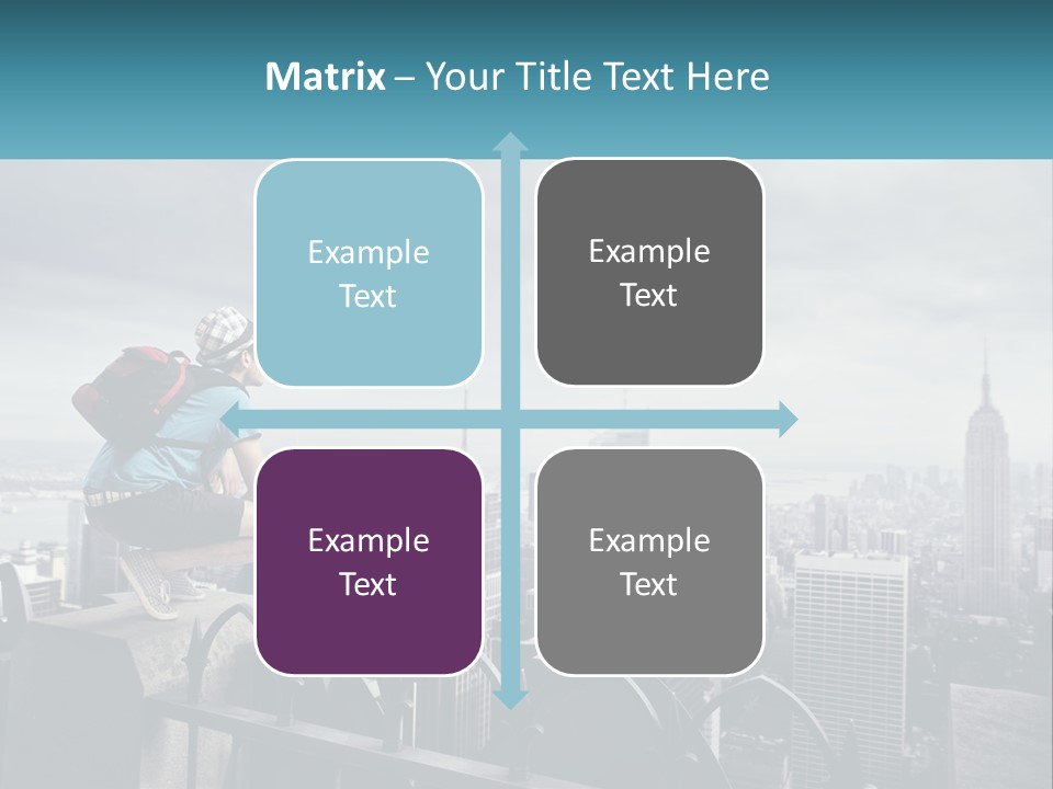 A Person Standing On Top Of A Building With A Backpack PowerPoint Template