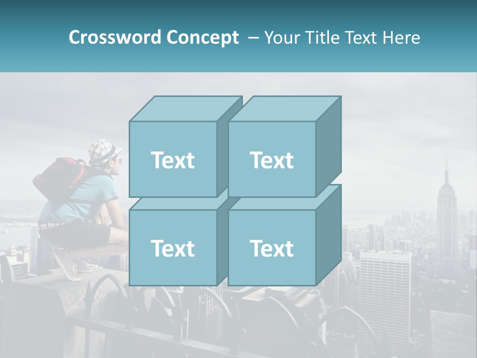 A Person Standing On Top Of A Building With A Backpack PowerPoint Template