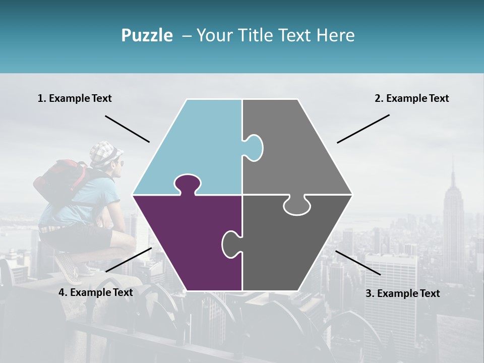 A Person Standing On Top Of A Building With A Backpack PowerPoint Template