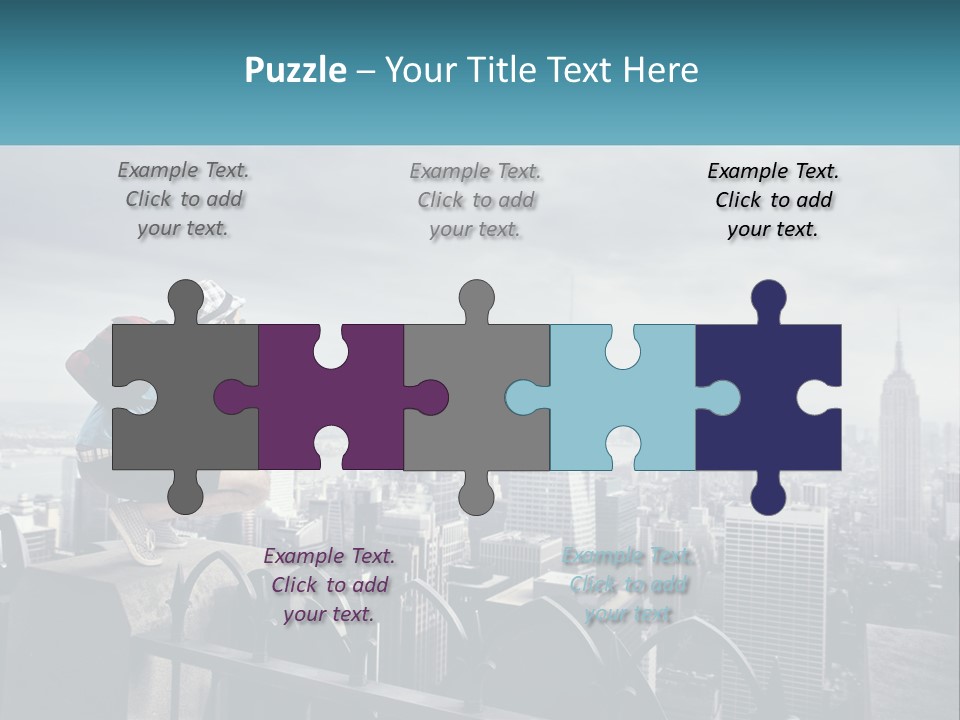 A Person Standing On Top Of A Building With A Backpack PowerPoint Template