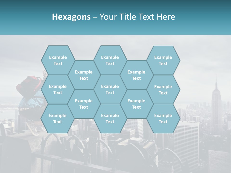 A Person Standing On Top Of A Building With A Backpack PowerPoint Template