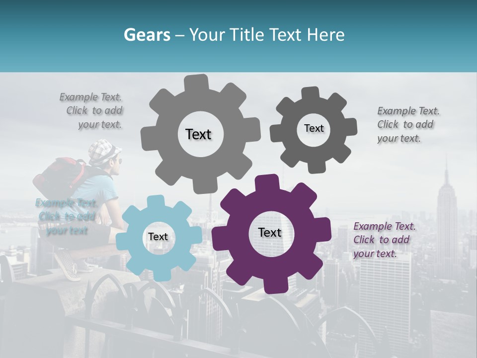 A Person Standing On Top Of A Building With A Backpack PowerPoint Template