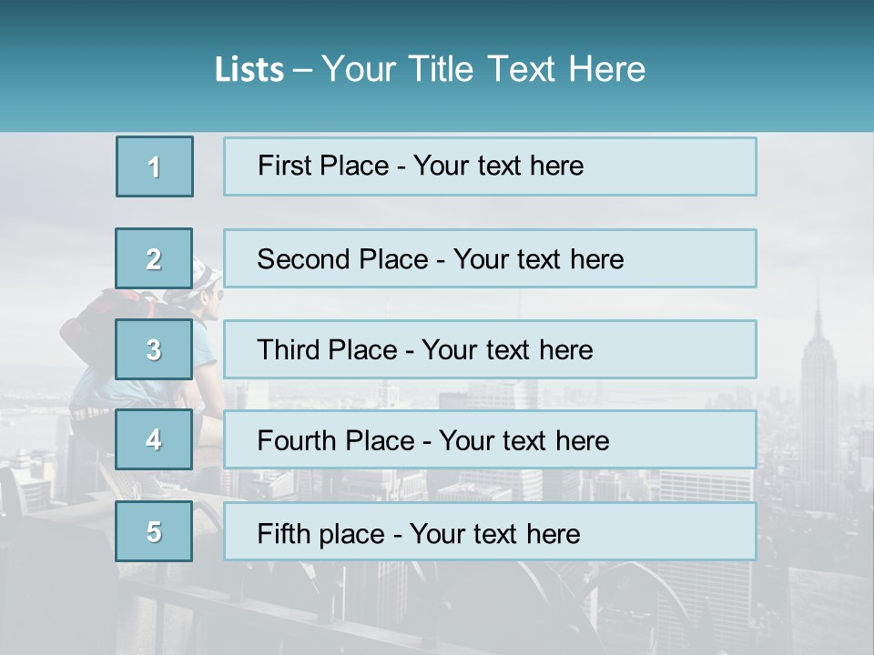A Person Standing On Top Of A Building With A Backpack PowerPoint Template