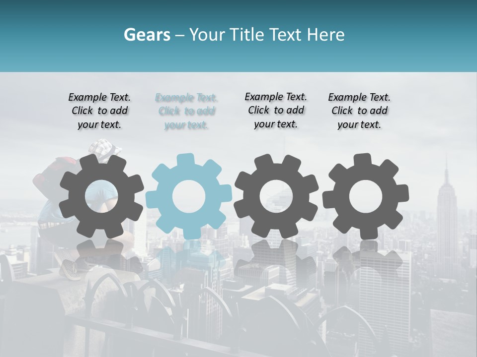 A Person Standing On Top Of A Building With A Backpack PowerPoint Template