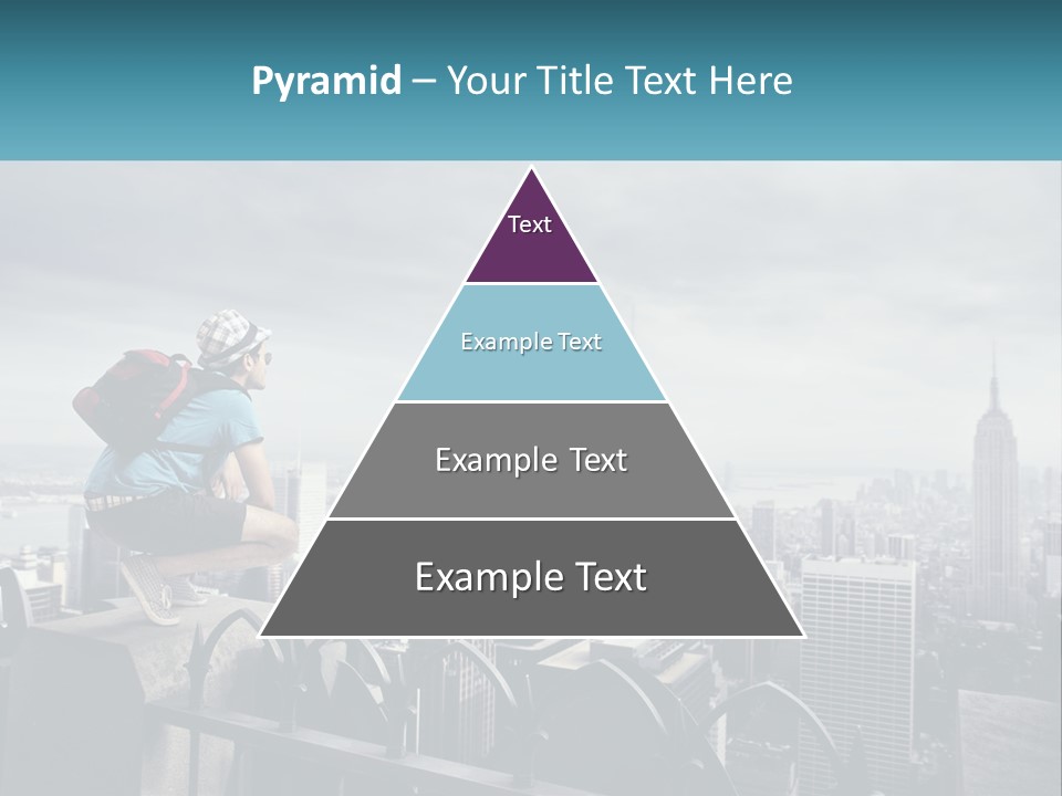 A Person Standing On Top Of A Building With A Backpack PowerPoint Template