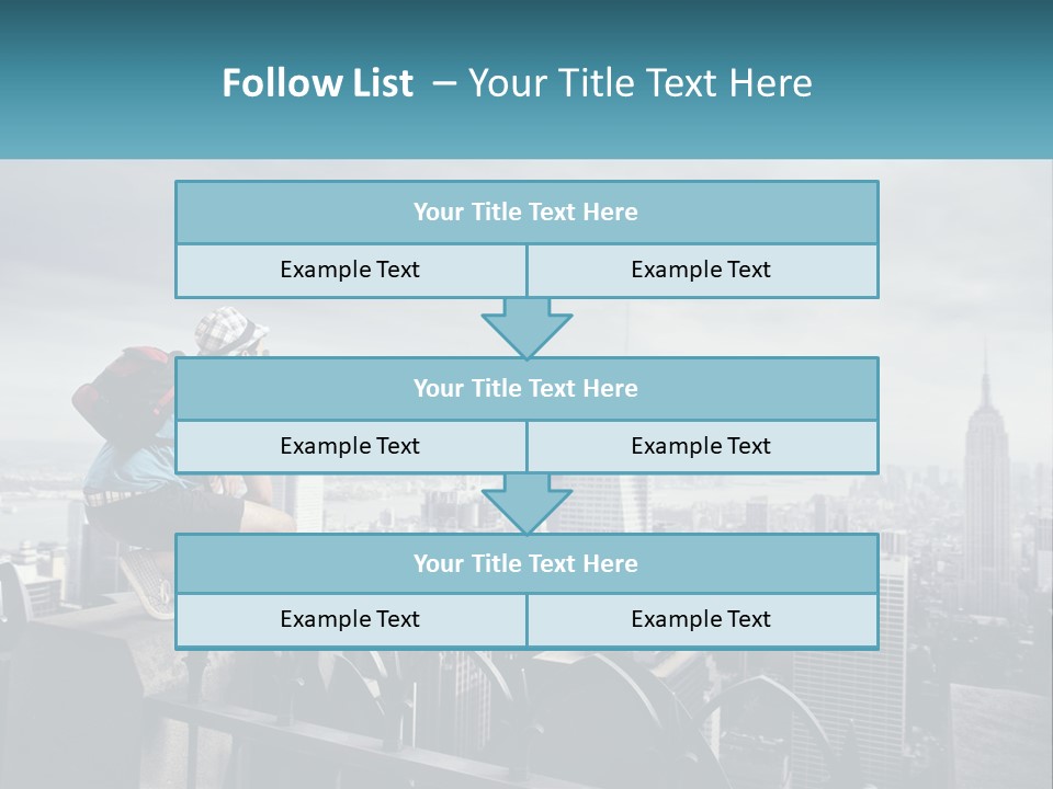 A Person Standing On Top Of A Building With A Backpack PowerPoint Template