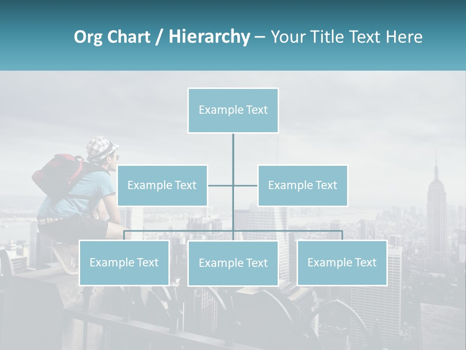 A Person Standing On Top Of A Building With A Backpack PowerPoint Template