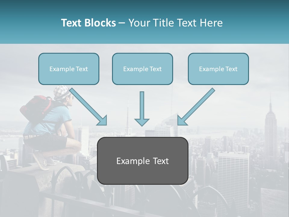 A Person Standing On Top Of A Building With A Backpack PowerPoint Template