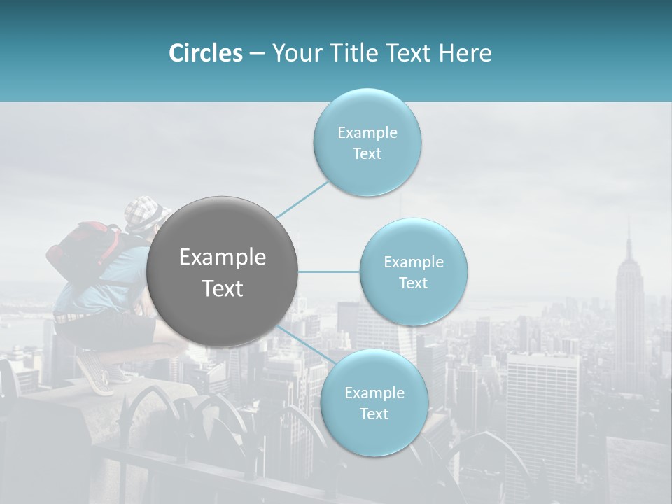 A Person Standing On Top Of A Building With A Backpack PowerPoint Template