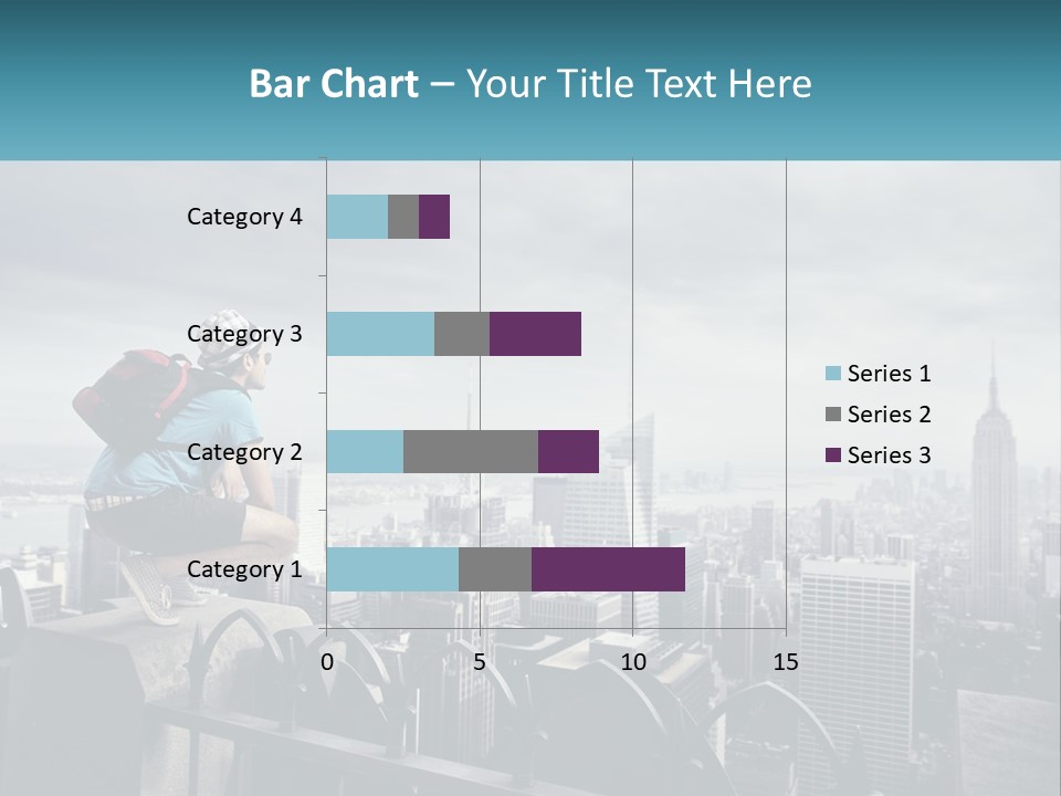 A Person Standing On Top Of A Building With A Backpack PowerPoint Template