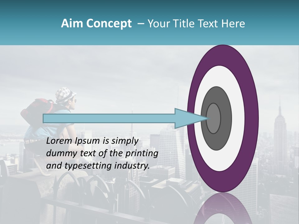 A Person Standing On Top Of A Building With A Backpack PowerPoint Template