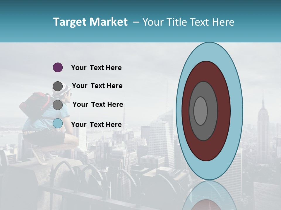 A Person Standing On Top Of A Building With A Backpack PowerPoint Template