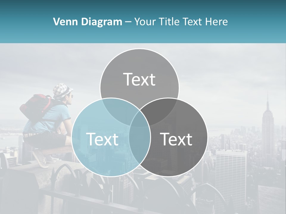 A Person Standing On Top Of A Building With A Backpack PowerPoint Template