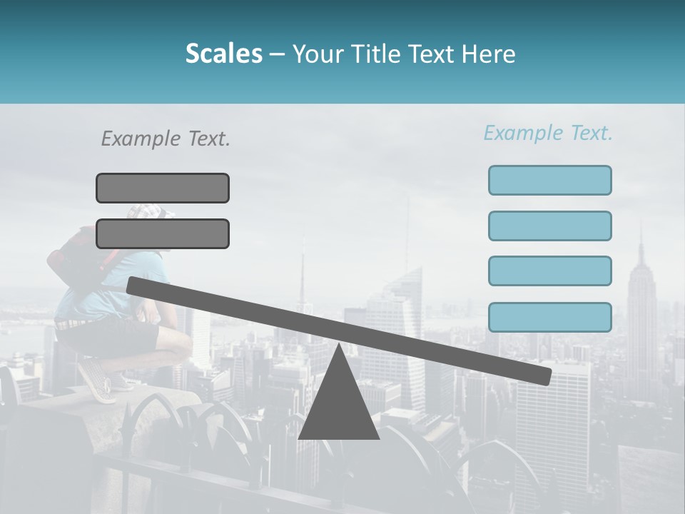 A Person Standing On Top Of A Building With A Backpack PowerPoint Template