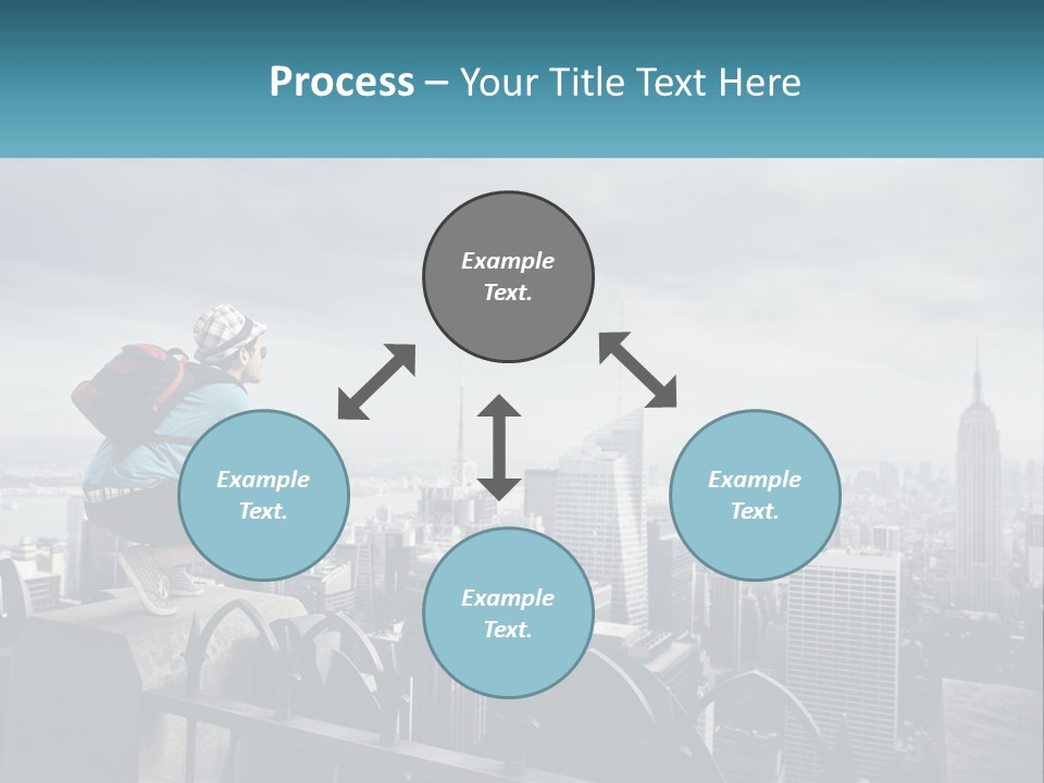 A Person Standing On Top Of A Building With A Backpack PowerPoint Template