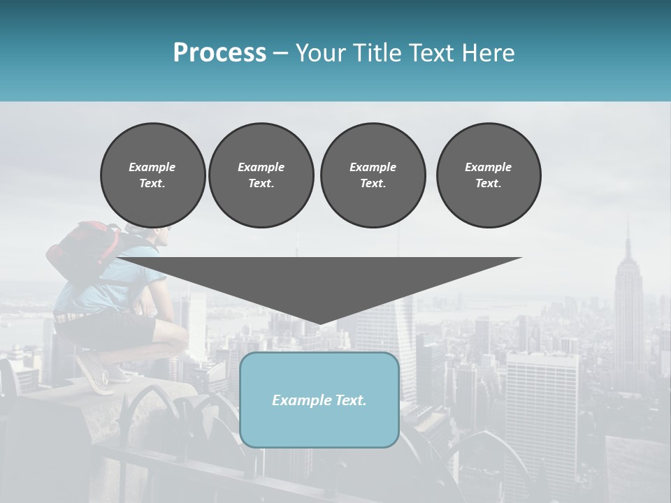 A Person Standing On Top Of A Building With A Backpack PowerPoint Template