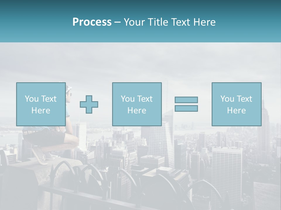 A Person Standing On Top Of A Building With A Backpack PowerPoint Template