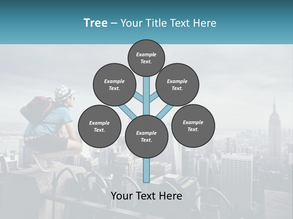 A Person Standing On Top Of A Building With A Backpack PowerPoint Template