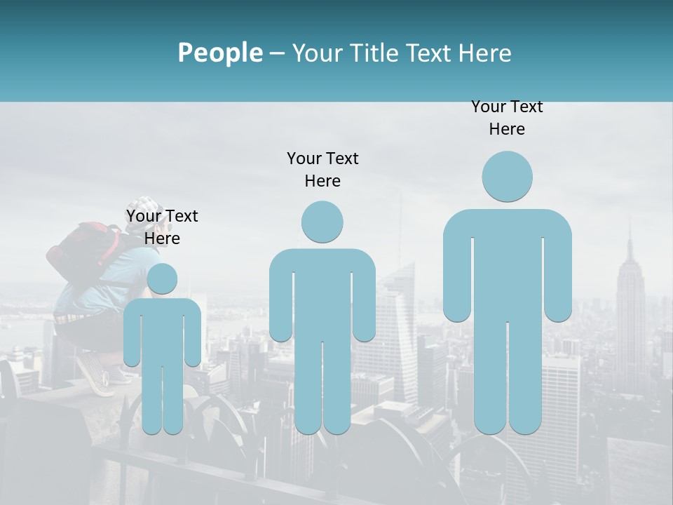 A Person Standing On Top Of A Building With A Backpack PowerPoint Template