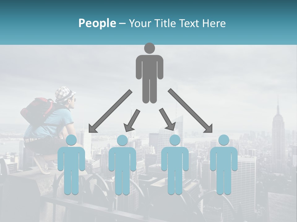 A Person Standing On Top Of A Building With A Backpack PowerPoint Template
