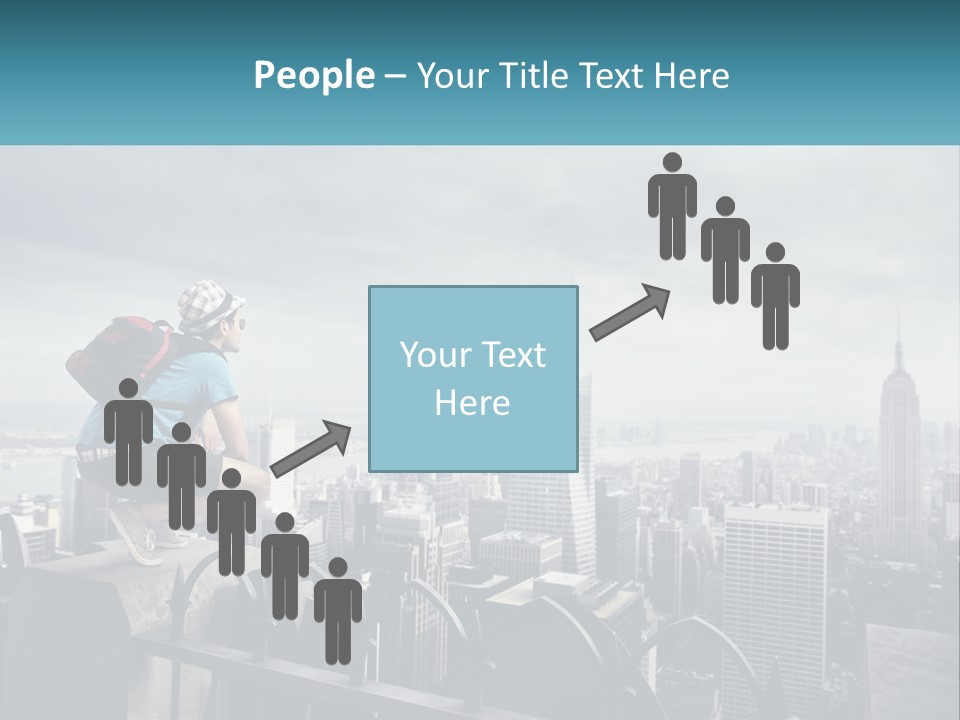 A Person Standing On Top Of A Building With A Backpack PowerPoint Template