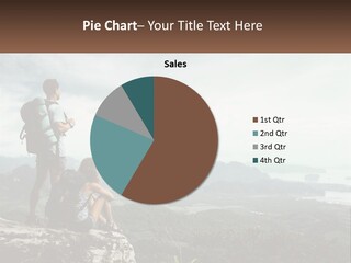 A Couple Of People Sitting On Top Of A Mountain PowerPoint Template