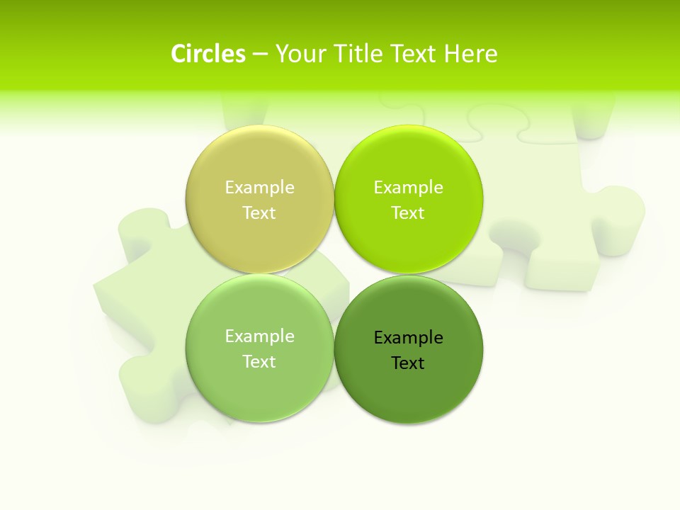 A Group Of Green Puzzle Pieces On A White Background PowerPoint Template