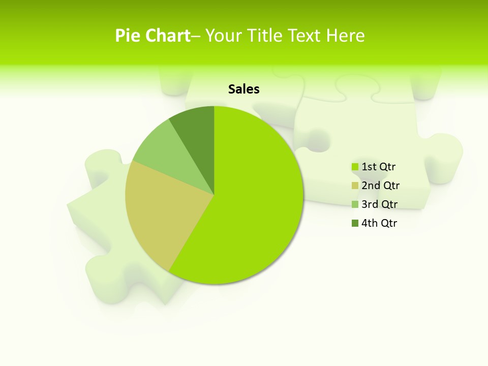 A Group Of Green Puzzle Pieces On A White Background PowerPoint Template