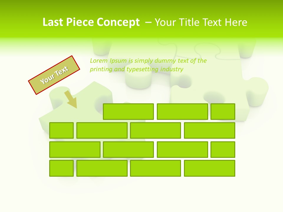 A Group Of Green Puzzle Pieces On A White Background PowerPoint Template